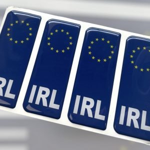 Blue Ireland Euro Side Badge Pair
